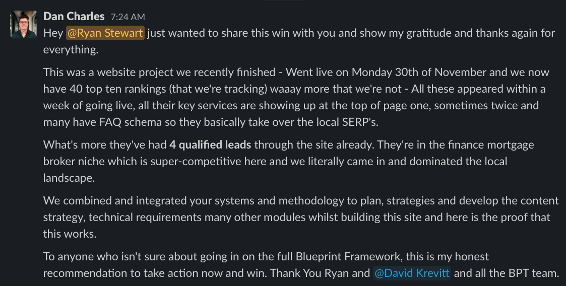Blueprint member win