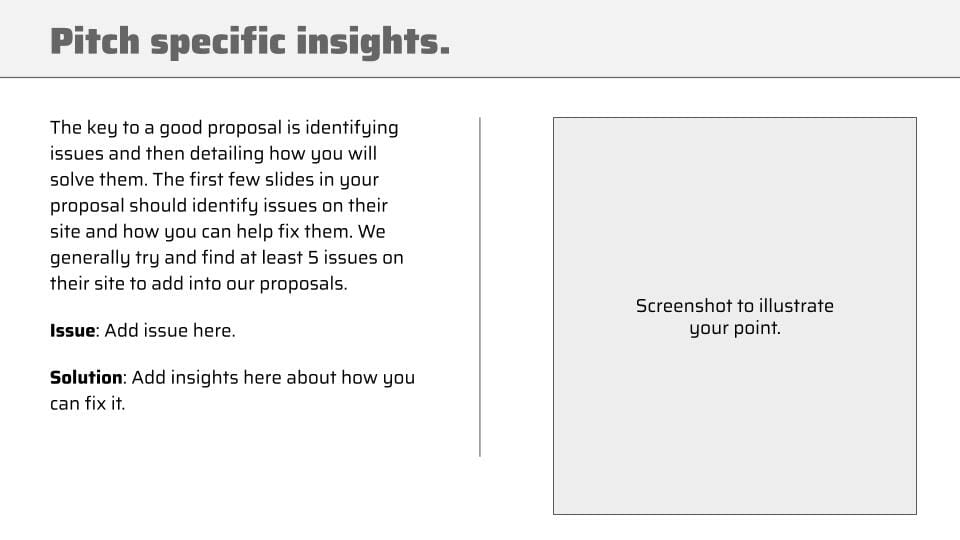 specific insights for seo proposal
