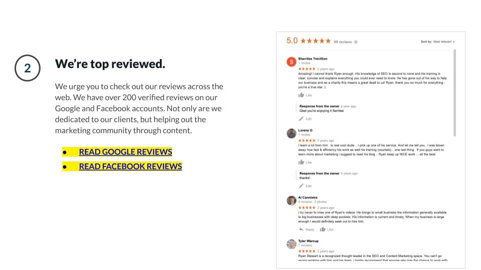 reviews for seo proposal